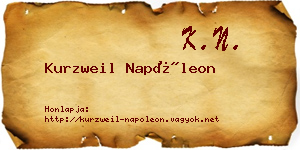 Kurzweil Napóleon névjegykártya